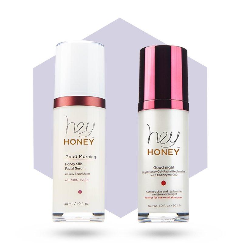 DAY & NIGHT DUET - Hydrating Facial Honey Treatment Set - Hey Honey Skin Care